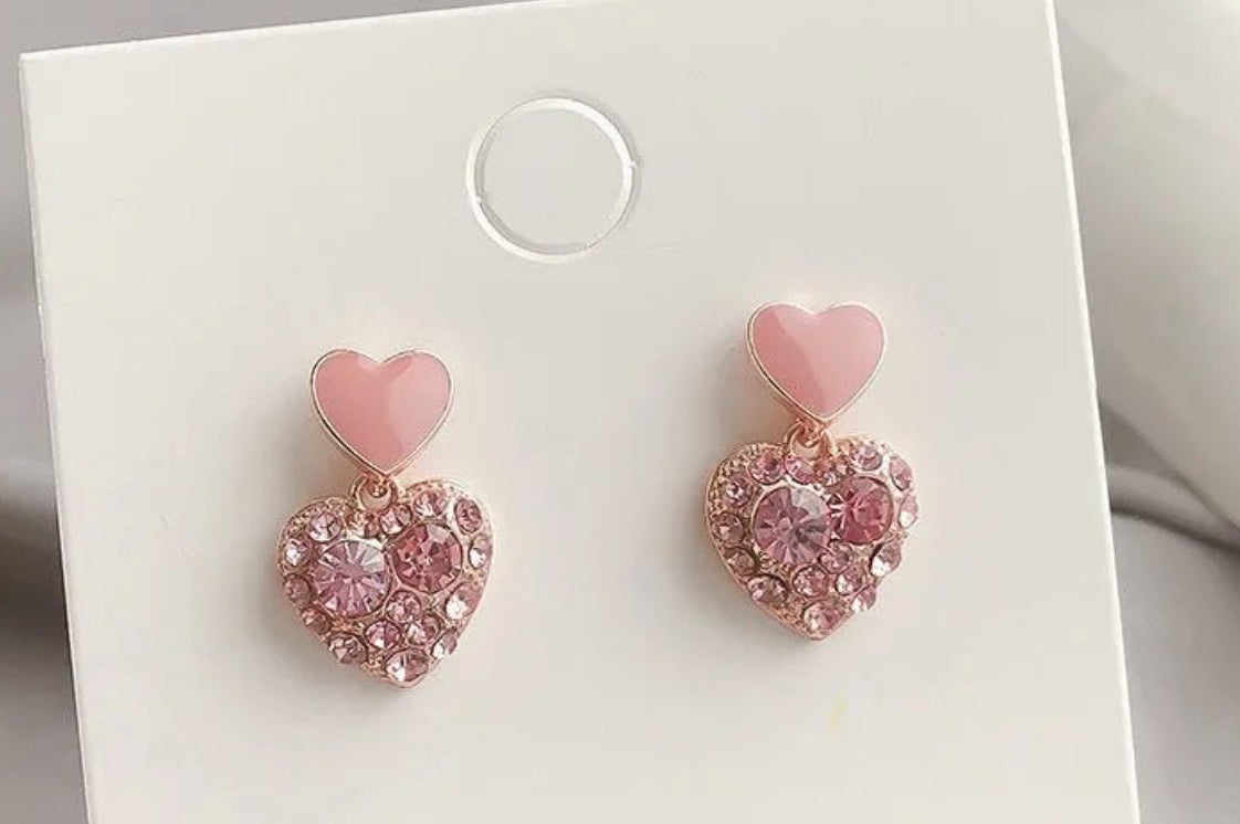 Double heart earrings