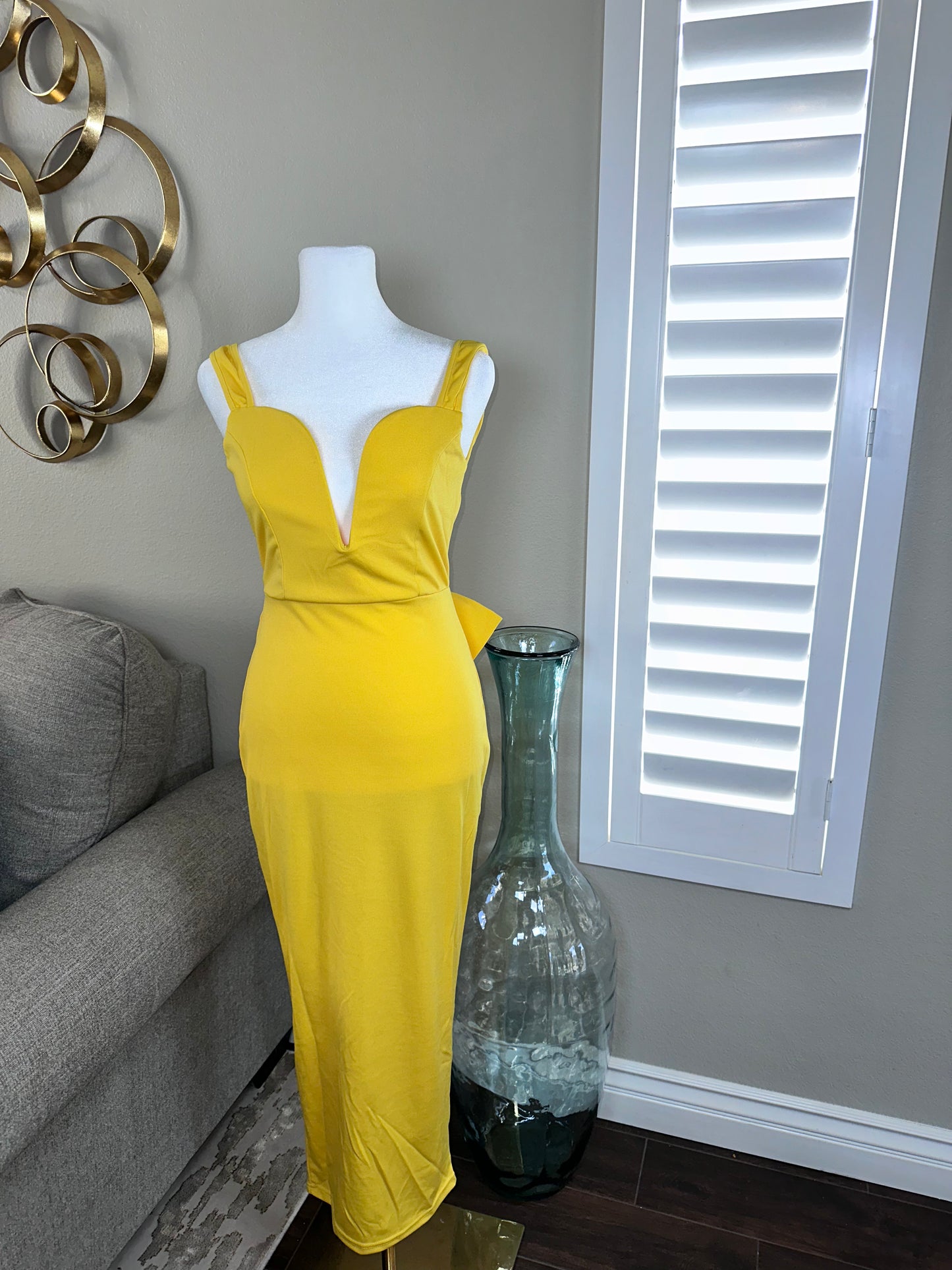BOW ME UP DRESS YELLOW