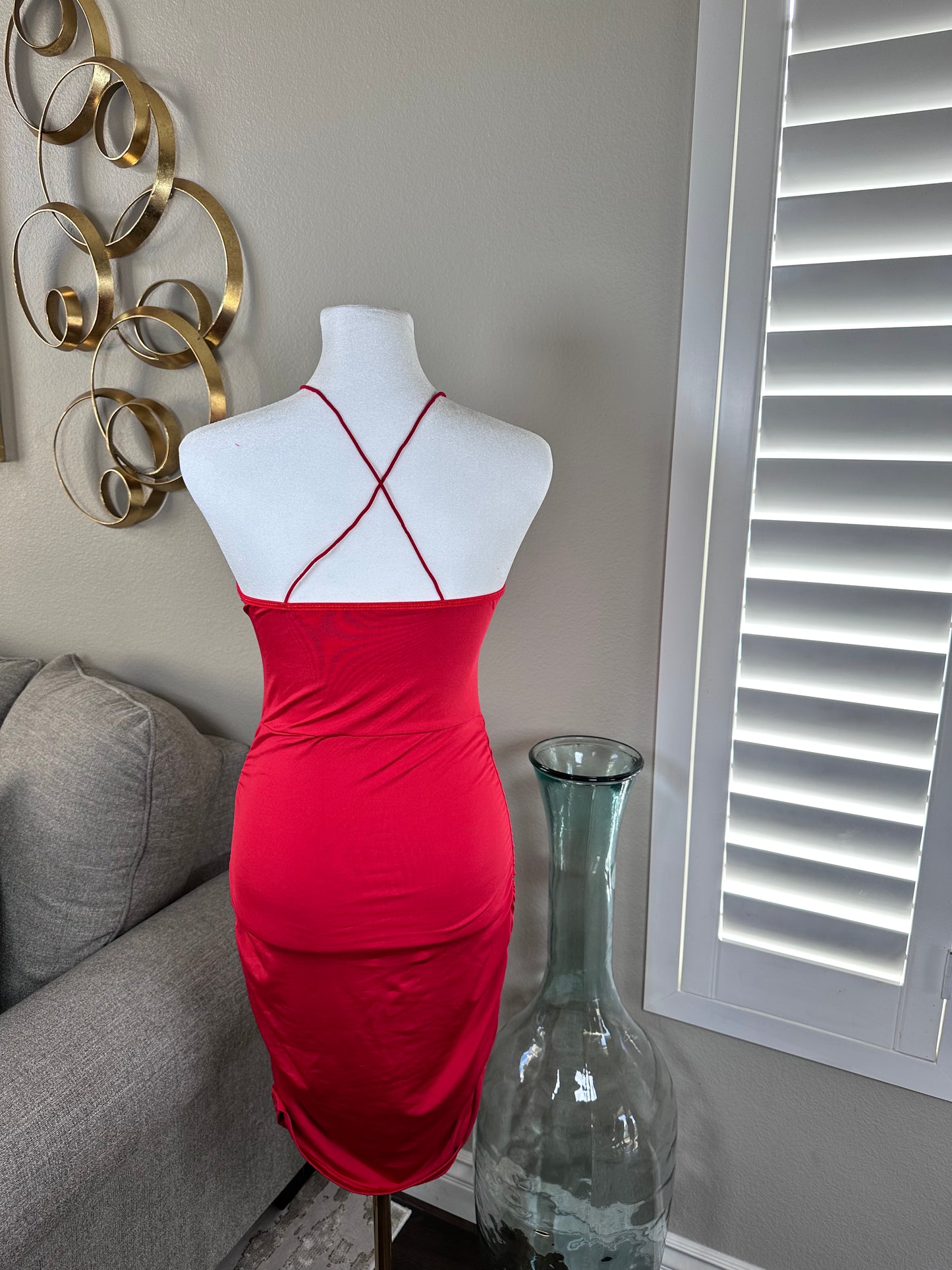 JULIETTE MESH DRESS RED