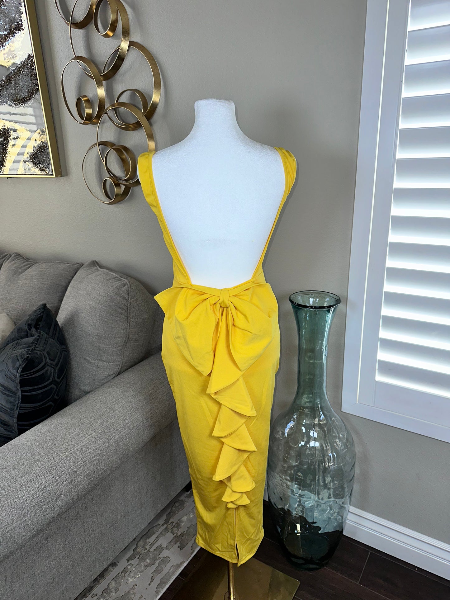 BOW ME UP DRESS YELLOW