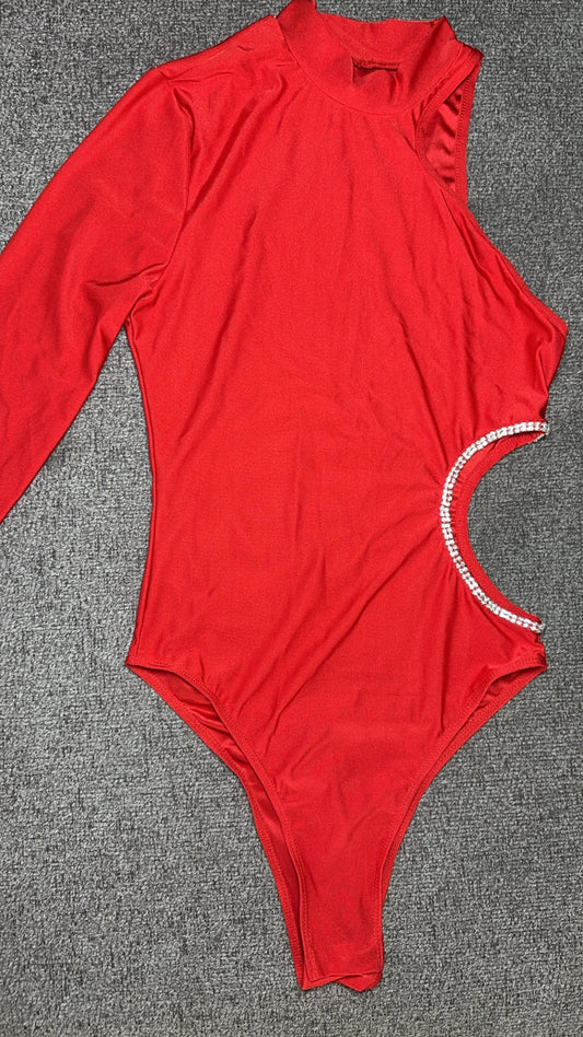 In love bodysuit red