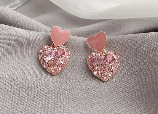 Double heart earrings