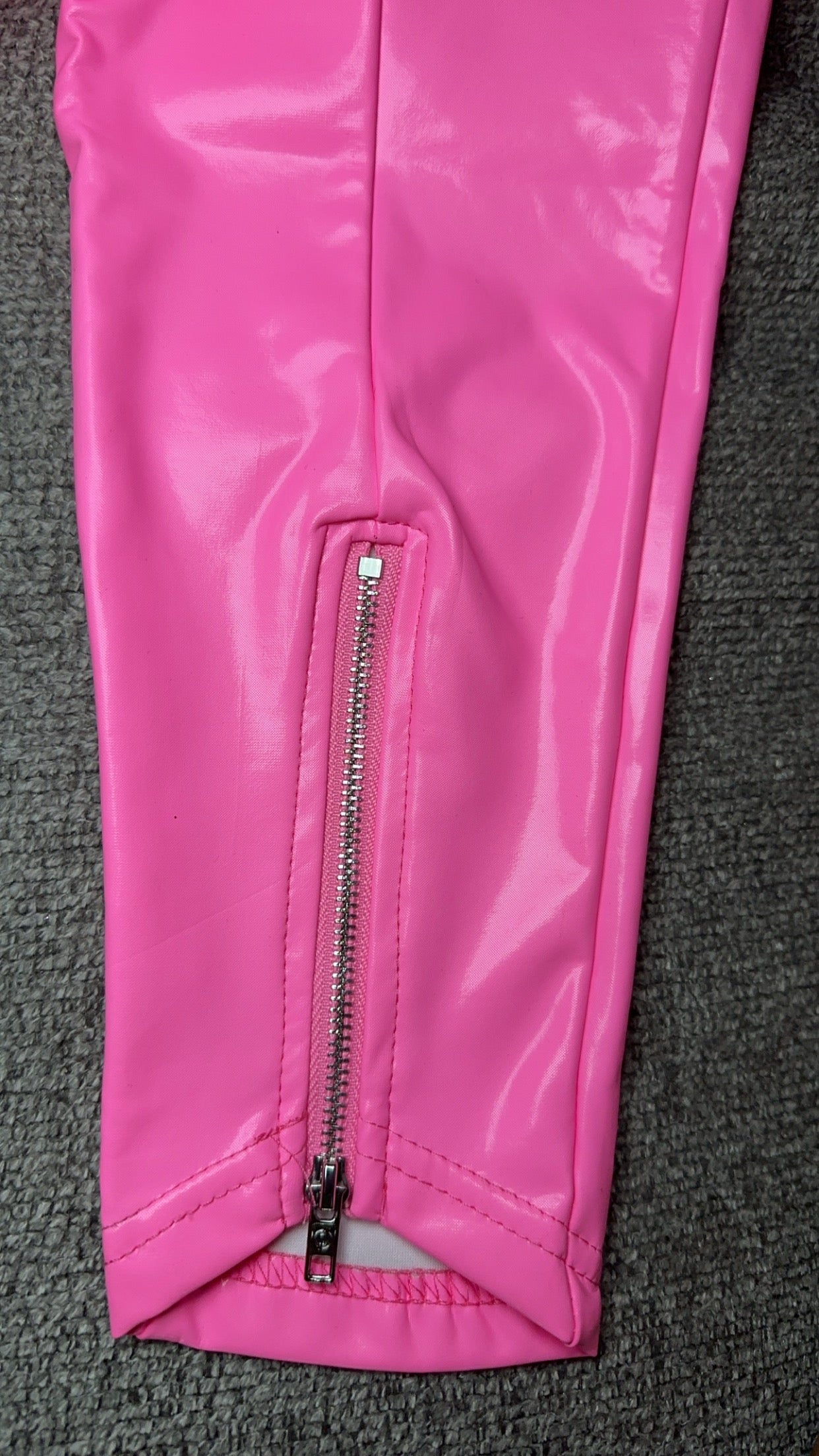 Barbie pink pu leather leggings
