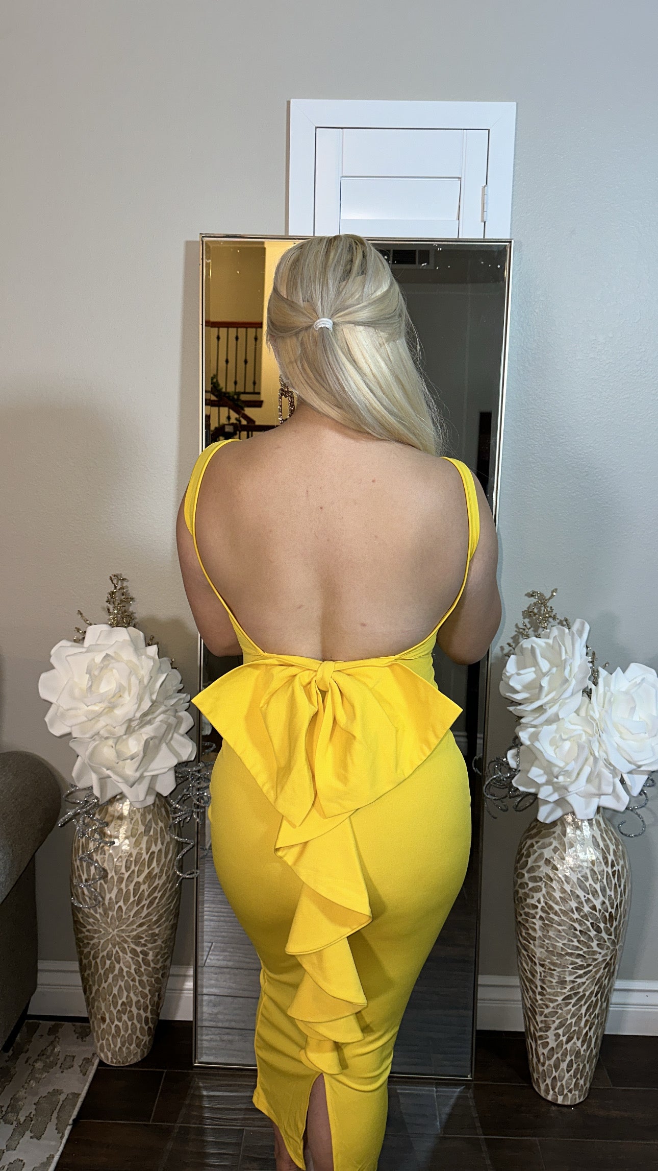 BOW ME UP DRESS YELLOW