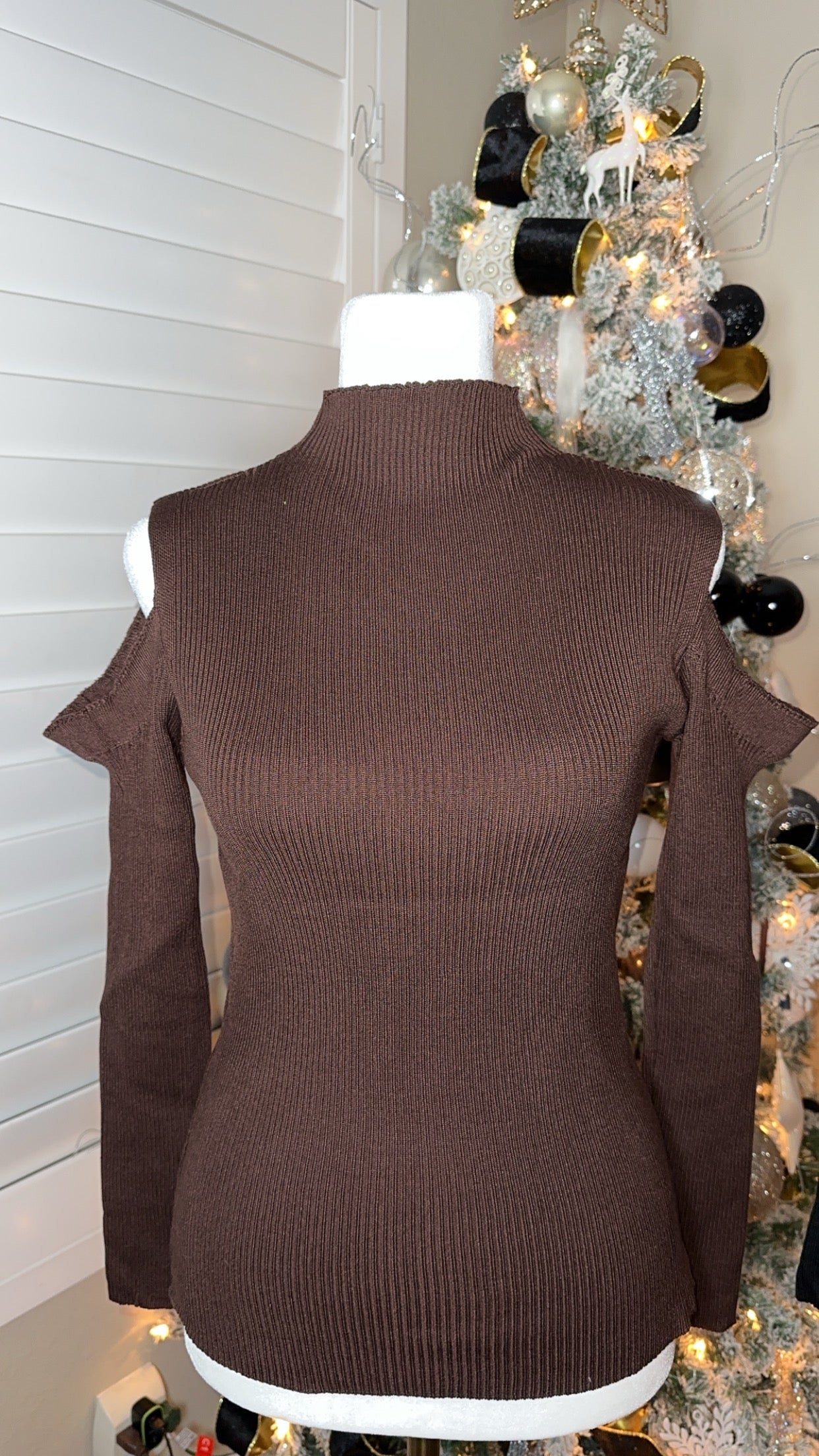 Jenny turtle neck top brown