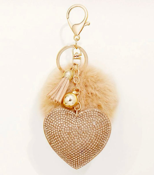 Fuzzy Heart keychain